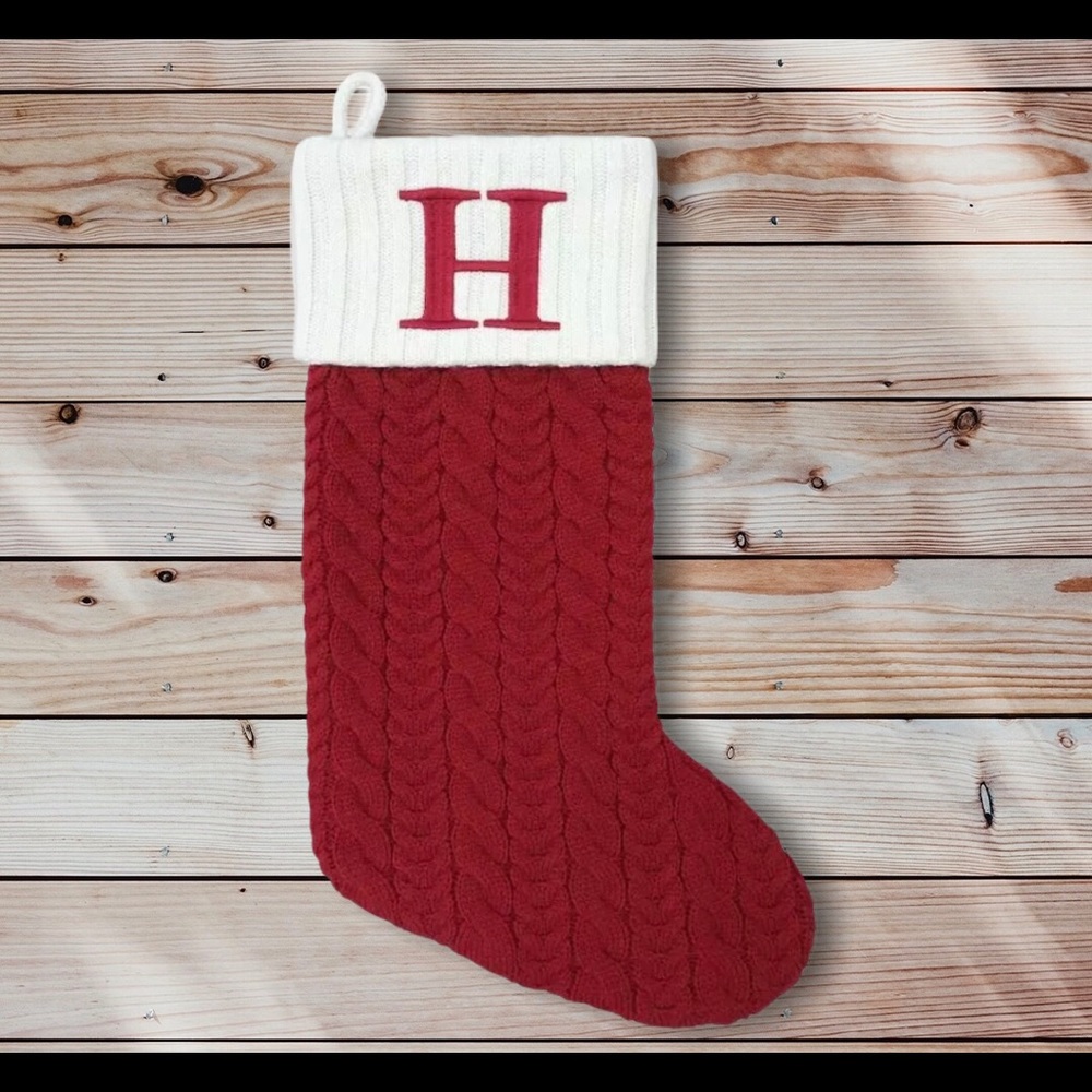 Christmas Stocking St Nicholas Square monogram “H”